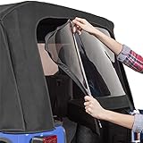 MasterTop Soft Top Rear Replacement Window - Fits Jeep Wrangler JK 2-Door & 4-Door 2013-2018 - Black MasterTwill - (Compatible Only with Original Factory Soft Tops)