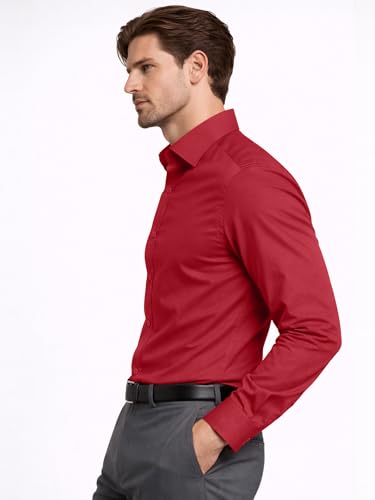 Image of FILO HEVIS Men's Shirt Regular Fit Solid Self-Cord Cotton Blended, Soft Fabric Stylish Formal Wear Man Shirt, Spread Collar Full Sleeves,(Available in Plus Size)