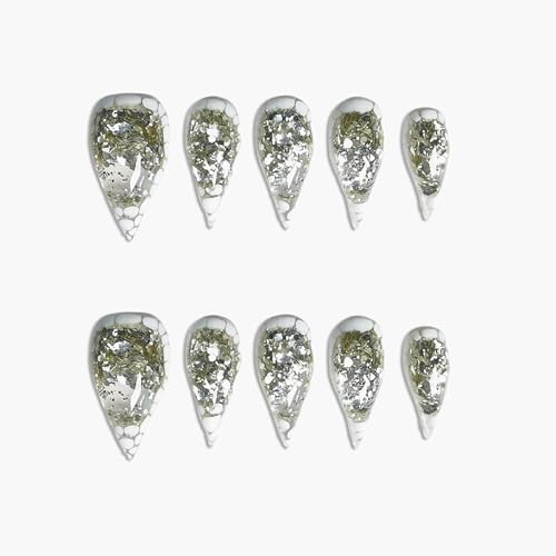 POP SOUL Frosted Dragon Scale Press On Nails – Iridescent
