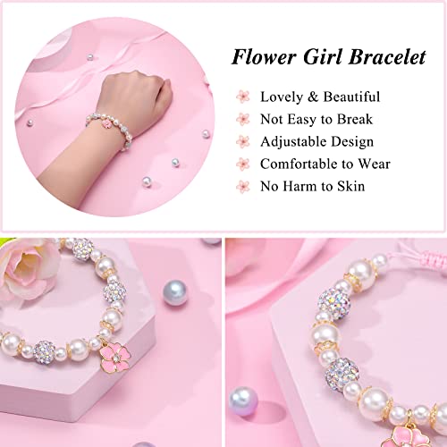 Pinkdodo Flower Girl Bracelet Flower Girl Gift Jewelry Pearl Charm Bracelet Flower Girl Proposal Gifts Thank You Flower Girl Wedding Gifts #TOP3