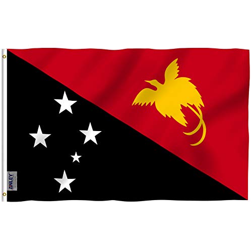 Anley Fly Breeze 3x5 Feet Papua New Guinea Flag - Vivid Color and Fade Proof - Canvas Header and Double Stitched - Papuan Flags Polyester with Brass Grommets 3 X 5 Ft