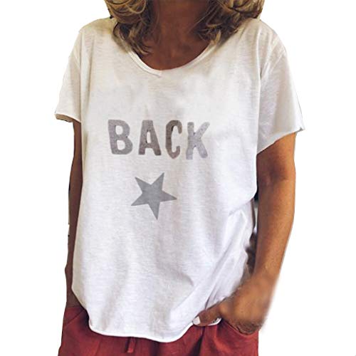 Camisetas de Mujer Verano Manga Corto con Estampado Floral Casual Mujer de la Manera Blusas Tallas Grandes para Mujer Tops con Estampado Floral Suelto Camisas Cuello Redondo Ocasionales Cover