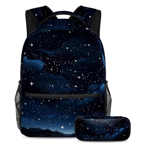 Cartable pour enfants ensemble de 2 pièces avec sac à livres voyage et trousse bleu ciel