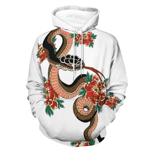 Hoodie fleur de serpent pull doux contre le froid automnal taille S