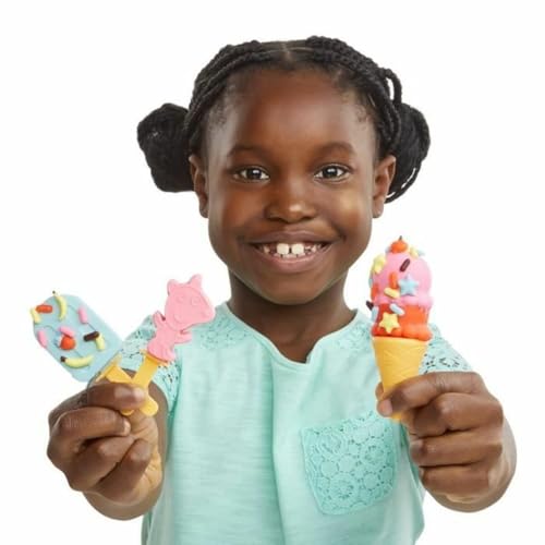 Play-Doh Peppa's Ice Cream Playset with Ice Cream Truck, Peppa and George Figures, and 5 Non-Toxic Modeling Compound Cans, Peppa Pig Toy for Kids 3 Years and Up - image 4