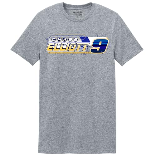 Classic Ink Chase Elliott #9 Car T-Shirt - 2-Spot 5000 CE9 SPG Automotive Racing Apparel - XL Grey