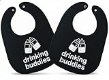 100% Cotton Drinking Buddies Twin Bibs for Babies – Soft, Cute & Practical Waterproof, Durable, Unisex Bibs for Twins. Ideal for Mess-Free Feeding, Everyday Use, and Protecting Clothing from Spills