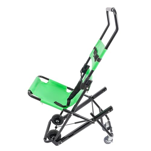 WDZCZDoo Silla plegable para escaleras, de aleación de aluminio, capacidad de carga de 180 kg, con cinturones de seguridad y ruedas de freno, para rescate de emergencia, hospital, protección contra