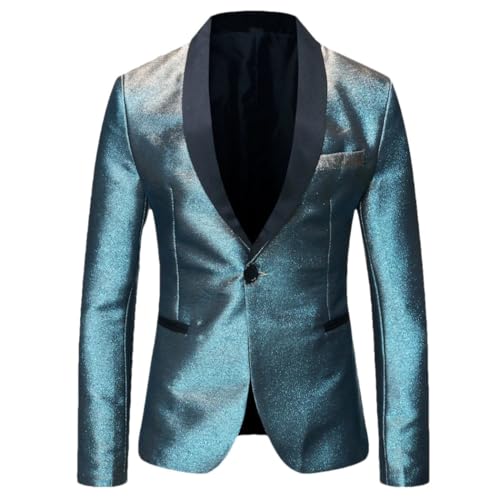 Men's Shimmer Style Suit Jacket Lightweight Color Changing Slim Fit Coat for Stage or Event Wear
