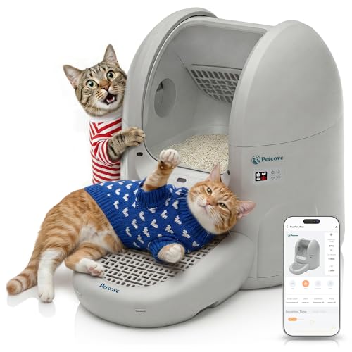Image of Petcove PurrTek Max Cat Automatic Litter Box Self Cleaning - Extra Large 65L with WiFi App Control, Quiet 30dB Motor for Multiple Cats up to 22 lbs