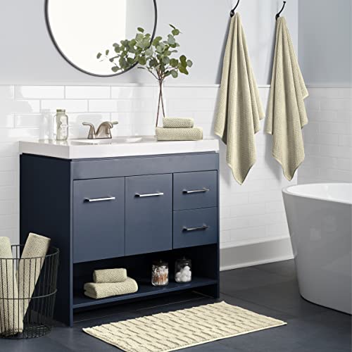 Scott Living Terrain Charcoal Cotton Blend Solid 6-Piece Towel Set | Rainy Day Gray | Super Soft & Quick Drying | Designer Home Towels | Sustainable | 2 Bath Towels - 2 Hand Towels - 2 Wash Towels #TOP2