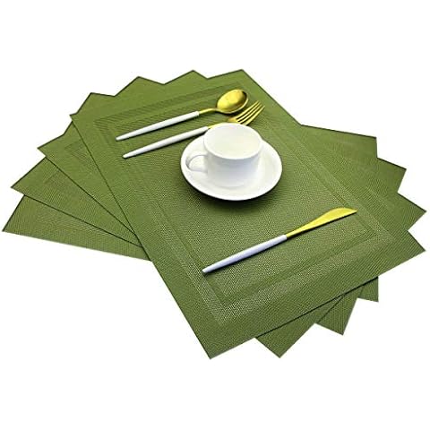 PIGCHCY Olive Green Heat Resistant Placemats Cover