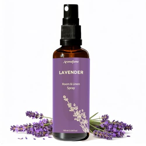 Lavender Room, Linen & Pillow Spray by Aromafume | 100ml/3.38 fl oz | with Pure Lavender Essential Oil | Aromatherapy Spray for Relaxation, Sleep & Stress Relief | Mist for Bedding, Fabrics
