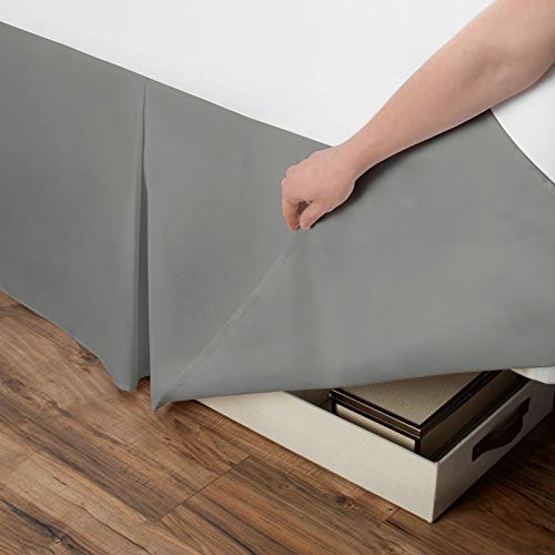 Spacemaker Extra-Long 21" Drop Length Bed Skirt, Full, Silver #TOP1