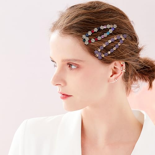15 piezas de pinzas para cabello con cristales de imitación, brillantes y decorativas, ideales para boda y accesorios de moda para mujeres y niñas miniatura 3