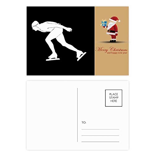 Cartes postales patinage d’hiver noir : lot de 20 pour correspondances