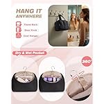 Travel Toiletry Bag for Women with Hanging Hook, Water Resistant Puffy Makeup Organizer with Leak Proof Pockets for Toiletries and Cosmetics - Black (Bag Only) - Image 2