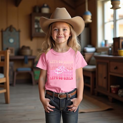 CM C&M WODRO Toddler Baby Girls Western Cowgirl T-Shirt Lets Go Girls Graphic Tee Shirt Kids Short Sleeve Rodeo Summer Tops3