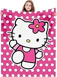 Kitty Silk Flannel Fleece Throw Blanket, Soft Plush, 40 x 60 Inch, All Seasons Blanket for Couch, Sofa, Bed, Camping, Travel (Pink-1)