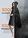 SaphiRose Unisex Rain Poncho Raincoat Hooded for Adults Women with Pockets (Black)