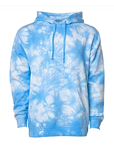 Independent Trading Co. - Midweight Tie-Dyed Hooded Sweatshirt - PRM4500TD - XL - Tie Dye Aqua Blue