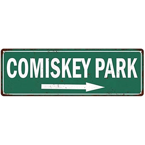 Comiskey Park Sign Baseball Decoration Vintage Ballpark Decor Tin Signs Wall Art Plaque Sports Gift Cover