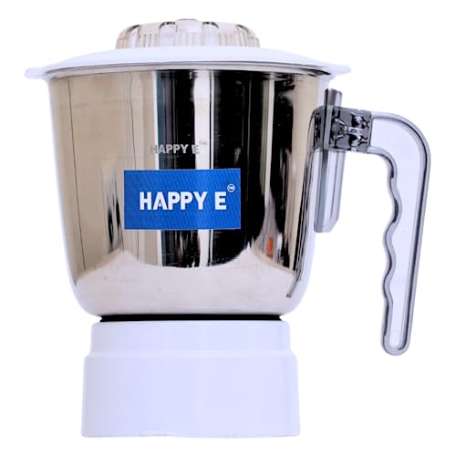HAPPY E Stainless Steel Sujata Grinder Jar Steel Mixer Grinder 1000ML(Silver, White)