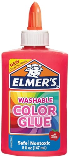 Elmer's Washable Color Glue, Pink, 5 Ounces, for Making Slime, 5 Oz