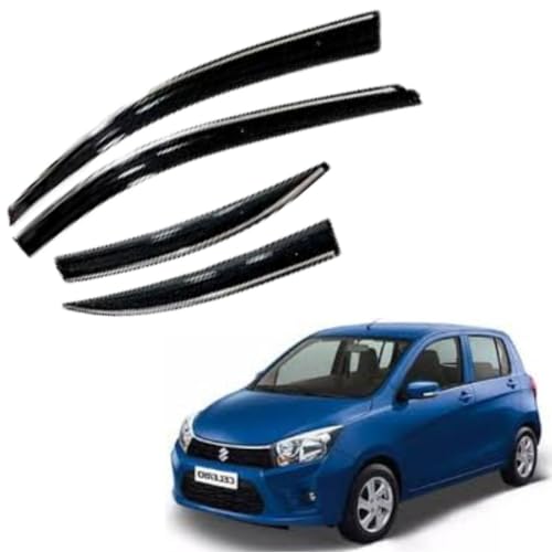 Image of CAR SAAZ Chrome Line Door Visor for Celerio Type 1&2 (2014-2021) (Set of 4Pcs) | Wind Deflector, Rain Guard