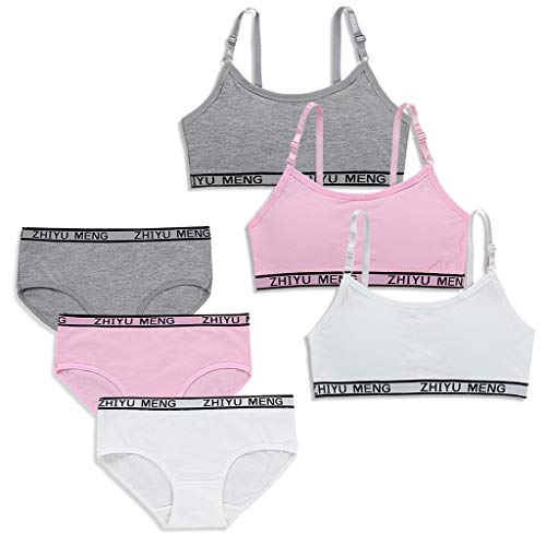 Girls Sports Bra & Underwear Set, Teen Bralette & Comfort Briefs, Breathable Training Vest Top, Soft Undies for Kids3
