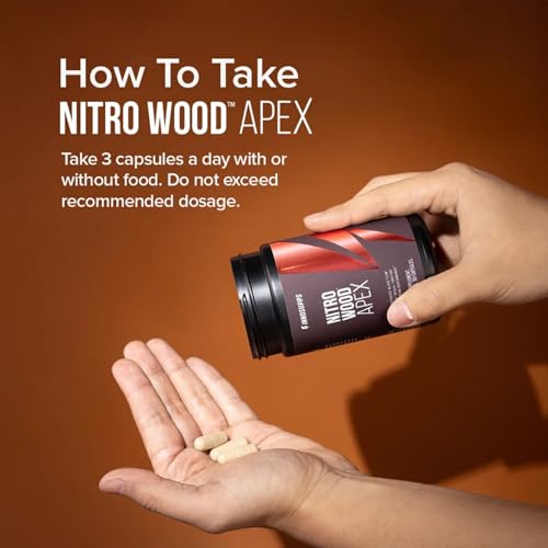 Image of InnoSupps Nitro Wood Apex - Focus & Blood Flow Booster for Men - Supports Blood Flow, Circulation, Male Performance, Muscle Growth & Recovery - Stamina & Endurance Support - 60 Veg Capsules