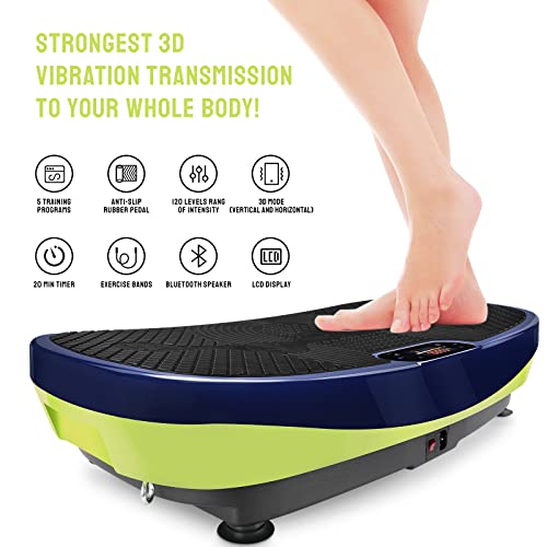 3D Vibrationsplatte mit Trainingsbänder | extra groß Slim und rutschfest | Ultra leiser Motor | Bluetooth Lautsprecher… – Bild 3