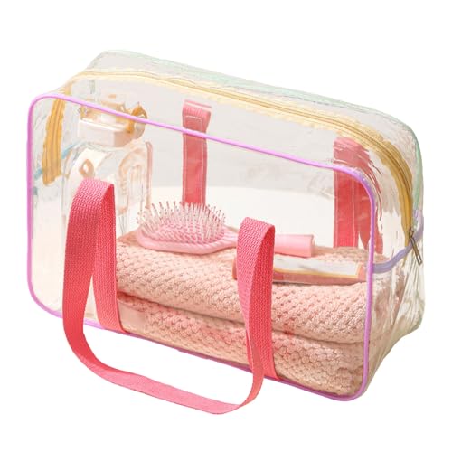 Bolsa Transparente para Aseo - Estuche Portátil para Eventos En Estadios | Organizador Impermeable con Cremallera para Viajes En Avión, Fiestas, Playa Y Más