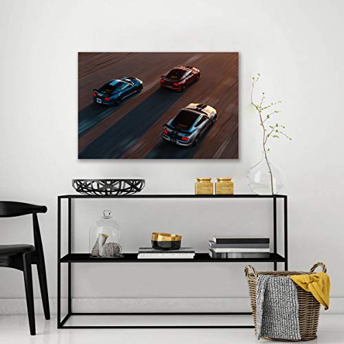 Impression sur toile trois voitures de sport décoration murale moderne - 4