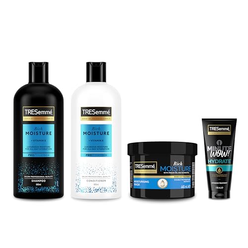 TRESemmé Rich Moisture 1xShampoo 680 ml + Rich Moisture 1xConditioner 680 ml + Rich Moisture 1xHair Mask 440 ml & 1x 1 Minute WOW Hydrate Intensive Hair Treatment 170 ml 4 piece
