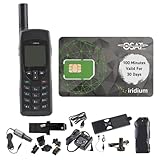  Iridium 9555 Satelliten-Telefon mit SIM-Karte und 100 Luftzeit-Minuten/30 Tage Gültigkeit