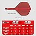 TARGET Darts K Flex Integrated Dart Flights and Shafts, No.2 Red (Short) | Pack of 3 K-Flex – No2, Kflex All in One Moulded Dart Flight & Stem | Professional Dart Accessories
