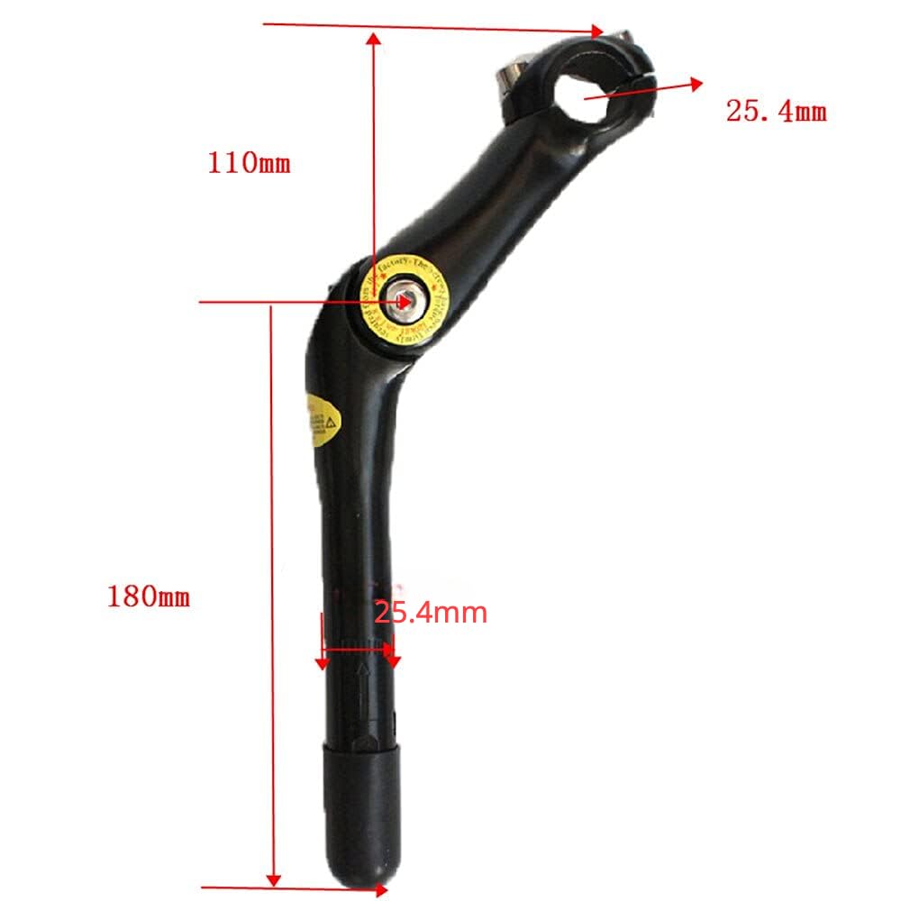 Catazer Potence Riser Vélo Réglable 25.4mm 180mm - Angle 0-90° Alliage Aluminium