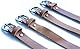 QMYBROW Echtes Leder Riemen (4-Pack), Leder Cinch Riemen, Steigbügelriemen,Mehrzweck-Qualität Haken und Schleife Kabelbinder unten Riemen mit Metallschnalle einstellbare Länge (Bourbon Braun)