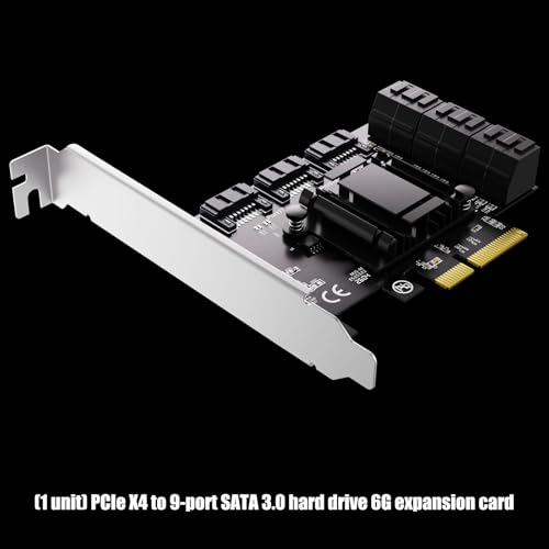 Tarjeta de expansión SATA3.0 de 9 canales PCIE 4X para ampliar almacenamiento de datos a 6 Gbps 5