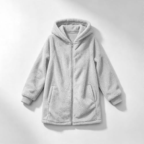 VXRDJU Girls Fleece Jacket Oversized Sherpa Zip Up Hooded Outwear - image 8