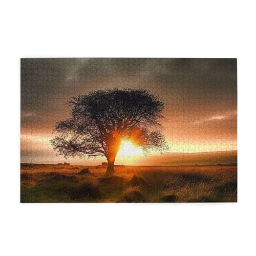 Puzzle 1000 pièces personnalisé photo lever de soleil grand puzzle bois adulte famille