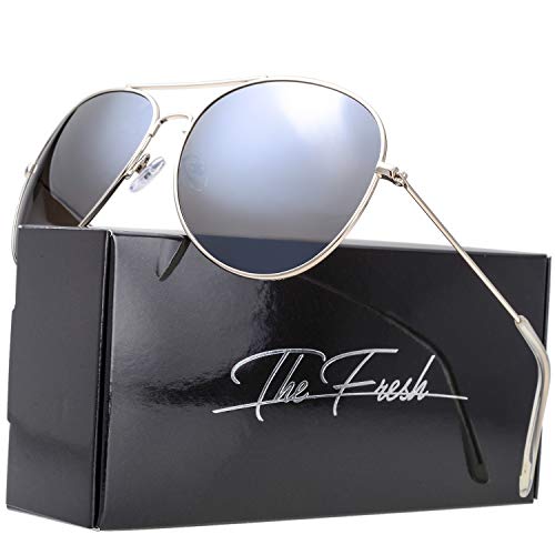 Image of The Fresh Classic Aviator Frame Light Color Lens XL Oversized Sunglasses Gift Box