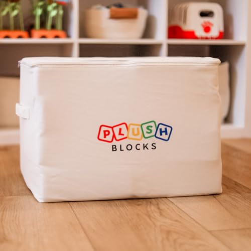 Image of The Original Premium Plush Building Block for Kids - Certified Safe Foam Blocks in Luxuriously Soft Fabric Covers (Pretty Pink, Blocks)