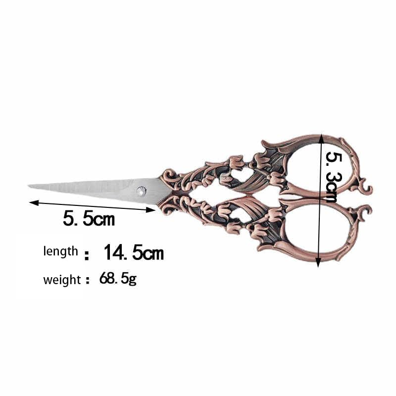 15cm Floral Retro Style Sewing Scissors Embroidery Retro Dressmaker Tailor Shears Antique Scissors for Fabric Tool Needlework Student Stationery Office Scissors (red)