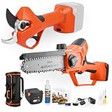 STOCKER - Kit Potatura a Batteria carica veloce forbice elettrica Magma + Motosega elettrica lubrificazione automatica con Batteria Fast Charge 21V, Zaino e Accessori, Garanzia Estendibile 60 mesi