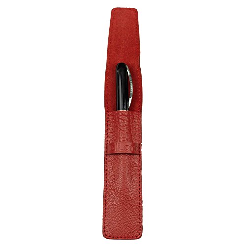 Diloro Full Grain Thick Buffalo Leather Single Pen Case Holder Buffalo Red #TOP3