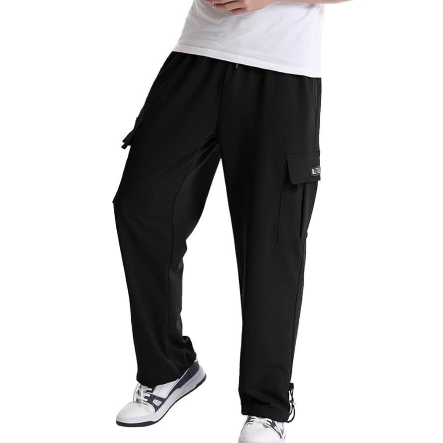 Cargo Sweatpants Baggy Sweat Pants Straight Leg Elastic Waist Lounge Pants Tall Joggers Trousers Multi Pockets4