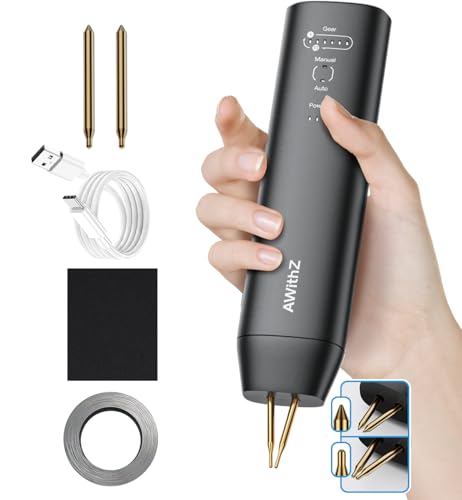 Battery Spot Welder, 11 Gear Adjustable Double-ended Replaceable Pen Tip Spot Welder, Automatic and Manual Modes, Welding Plated Nickel Sheets for DIY 18650 Battery
