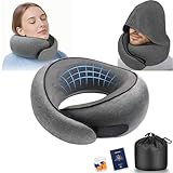 Reisekissen, Nackenkissen für Flugzeug mit Kapuze, lange Flüge,...
